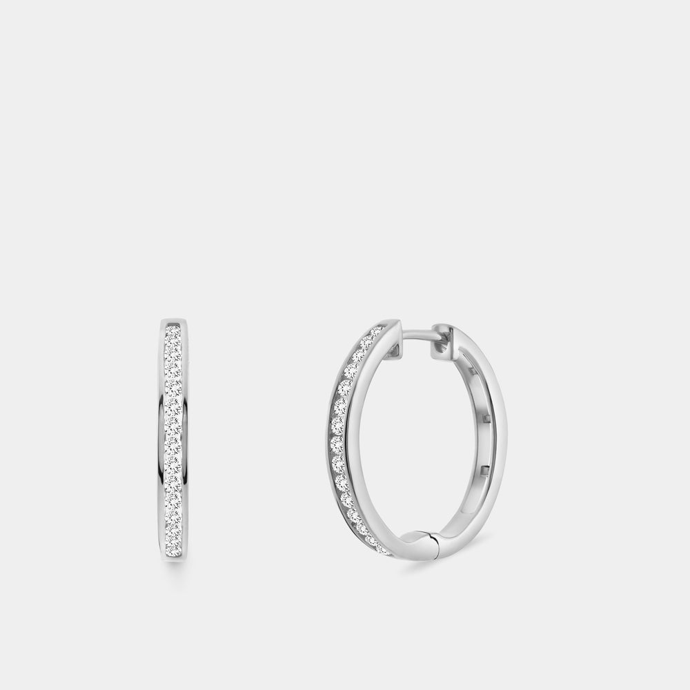 Gilded 3/8 Carat Lab-Grown Diamond Round-Shaped Channel-Set Hoops