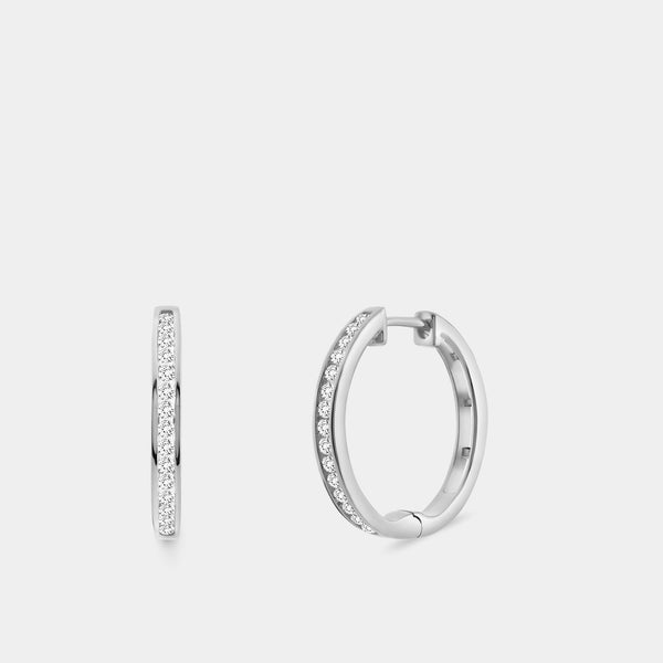 Gilded 3/8 Carat Lab-Grown Diamond Round-Shaped Channel-Set Hoops
