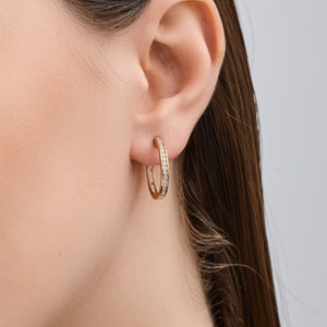 Gilded 3/8 Carat Lab-Grown Diamond Round-Shaped Channel-Set Hoops