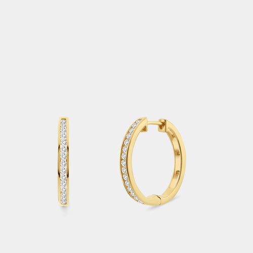 Gilded 3/8 Carat Lab-Grown Diamond Round-Shaped Channel-Set Hoops