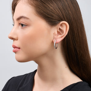 Gilded 3/4 Carat Lab-Grown Diamond Round-Shaped Channel-Set Hoops