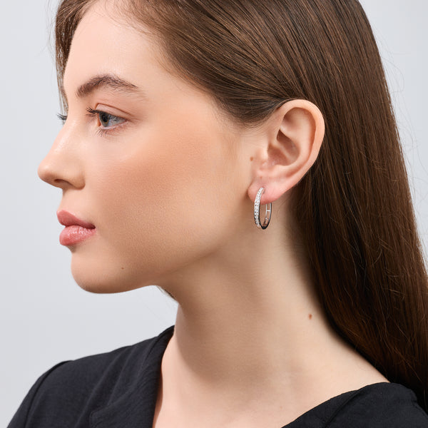 3/4 Carat Lab-Grown Diamond Round-Shaped Channel-Set Hoops — GILDED New York