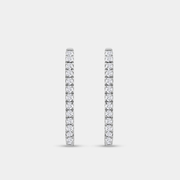 1 Carat Lab-Grown Diamond Prong-Set Oval Inside-Out Hoops — GILDED New York