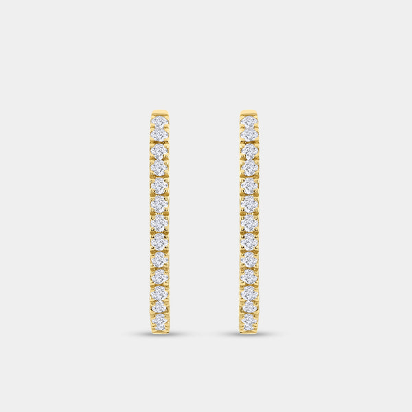 1 Carat Lab-Grown Diamond Prong-Set Oval Inside-Out Hoops — GILDED New York
