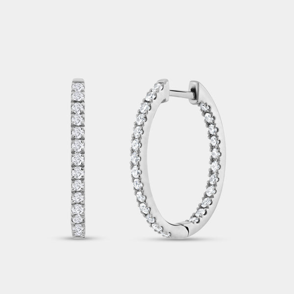 1 Carat Lab-Grown Diamond Prong-Set Oval Inside-Out Hoops — GILDED New York