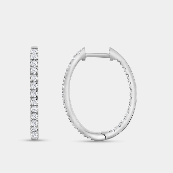 1 Carat Lab-Grown Diamond Prong-Set Oval Inside-Out Hoops — GILDED New York