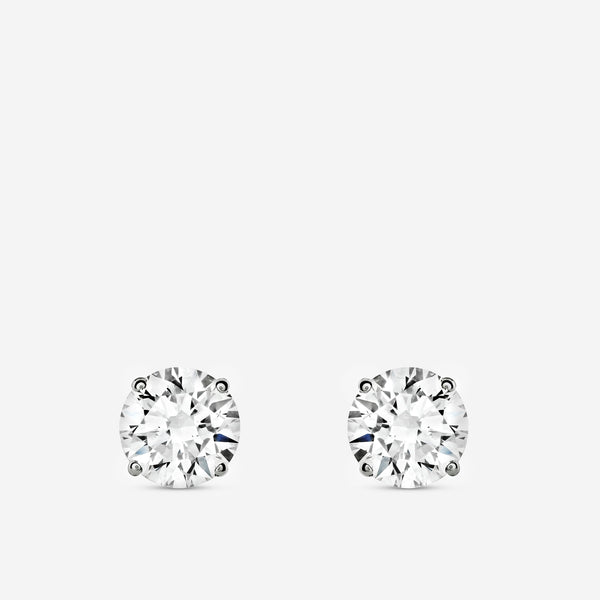 4 Carat Lab-Grown Diamond Round-Shaped Classic Solitaire Studs — GILDED New York