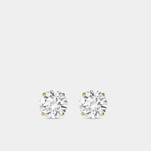 Gilded 4 Carat Lab-Grown Diamond Round-Shaped Special Classic Solitaire Studs