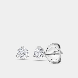 Gilded 1/4 Carat Lab-Grown Diamond Round-Shaped Three-Prong Martini Solitaire Studs