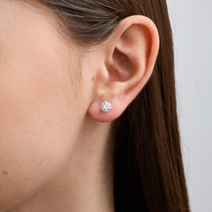Gilded 1 and 1/2 Carat Lab-Grown Diamond Round-Shaped Three-Prong Martini Solitaire Studs