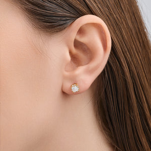 Gilded 1 Carat Lab-Grown Diamond Princess-Cut Hidden Halo Stud Plus