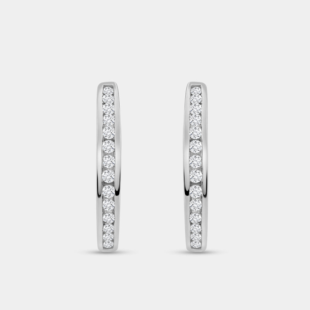Gilded 1/2 Carat Lab-Grown Diamond Inside-Out Channel-Set Hoops