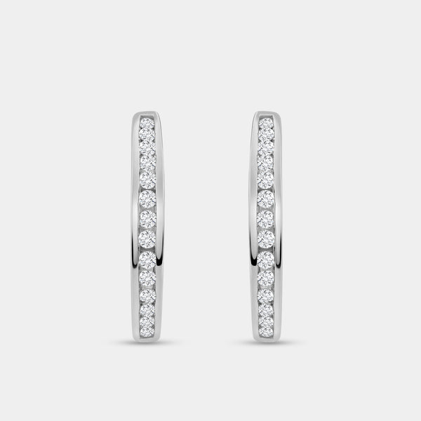 1/2 Carat Lab-Grown Diamond Inside-Out Channel-Set Hoops — GILDED New York