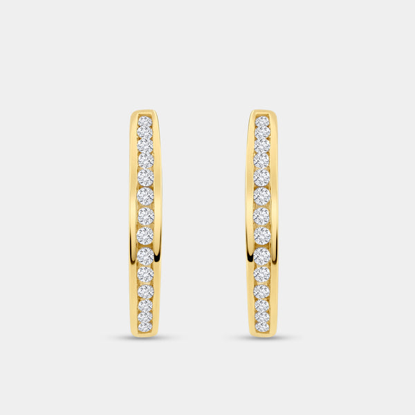 1/2 Carat Lab-Grown Diamond Inside-Out Channel-Set Hoops — GILDED New York