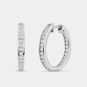 Gilded 1/2 Carat Lab-Grown Diamond Inside-Out Channel-Set Hoops