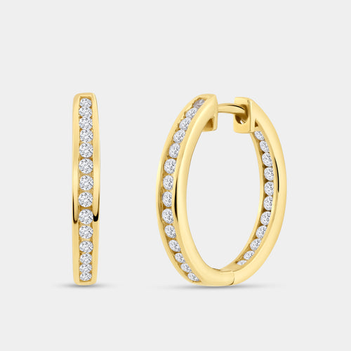 Gilded 1/2 Carat Lab-Grown Diamond Inside-Out Channel-Set Hoops
