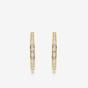 Gilded 1 and 1/2 Carat Lab-Grown Diamond Inside-Out Channel-Set Hoops