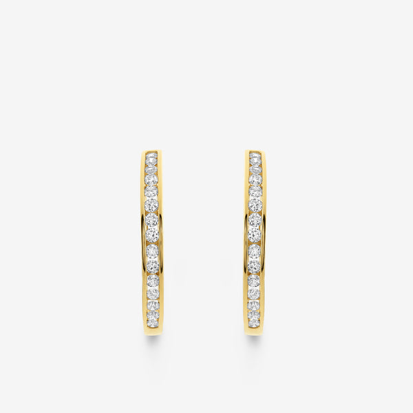 Gilded 1 and 1/2 Carat Lab-Grown Diamond Inside-Out Channel-Set Hoops