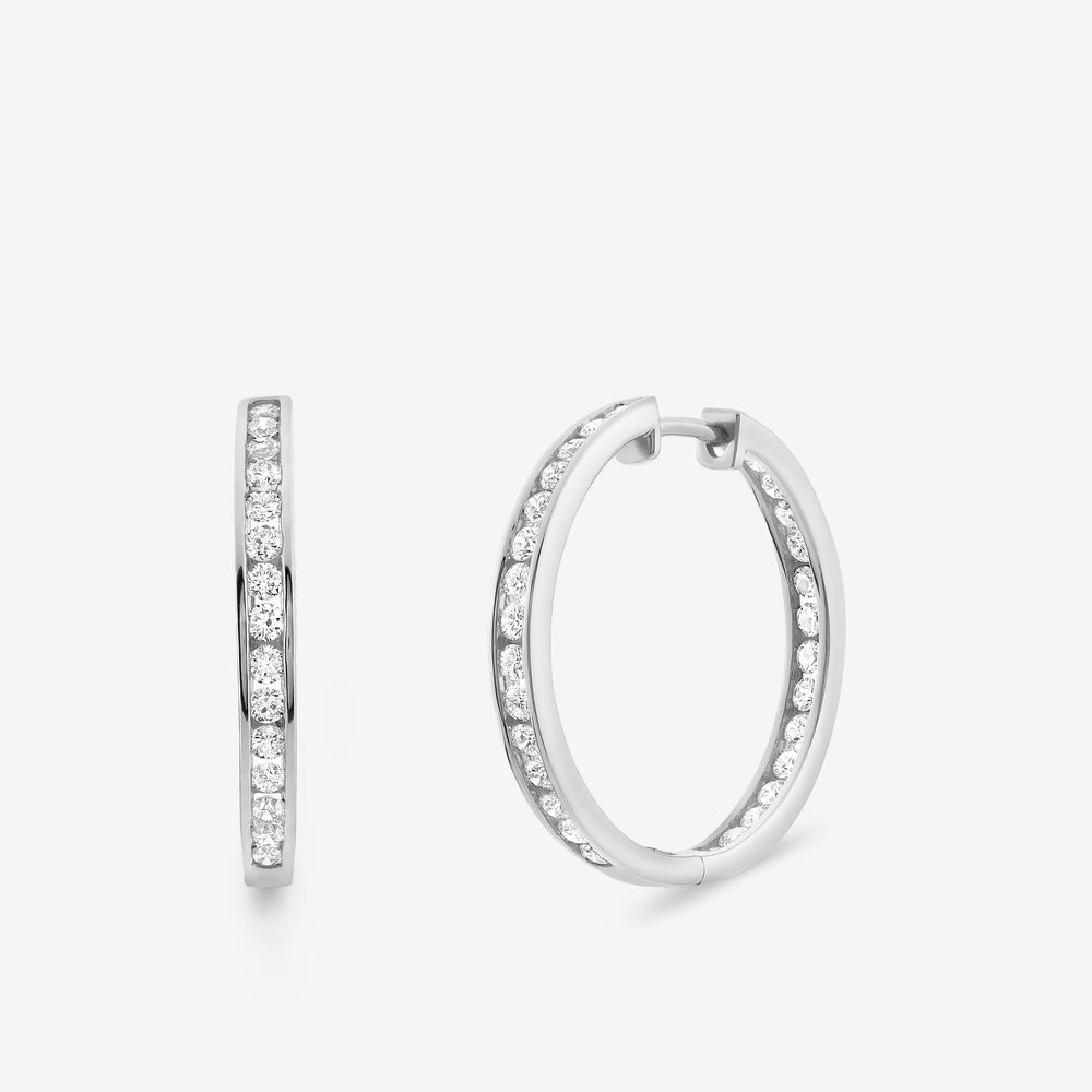 Gilded 1 and 1/2 Carat Lab-Grown Diamond Inside-Out Channel-Set Hoops