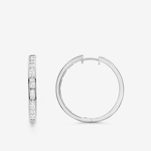 Gilded 1 and 1/2 Carat Lab-Grown Diamond Inside-Out Channel-Set Hoops