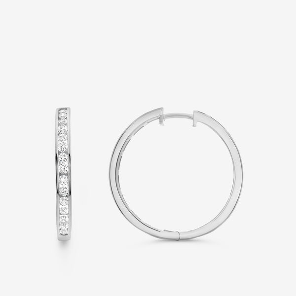 Gilded 1 and 1/2 Carat Lab-Grown Diamond Inside-Out Channel-Set Hoops