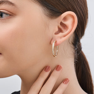 Gilded 2 Carat Lab-Grown Diamond Inside-Out Channel-Set Hoops