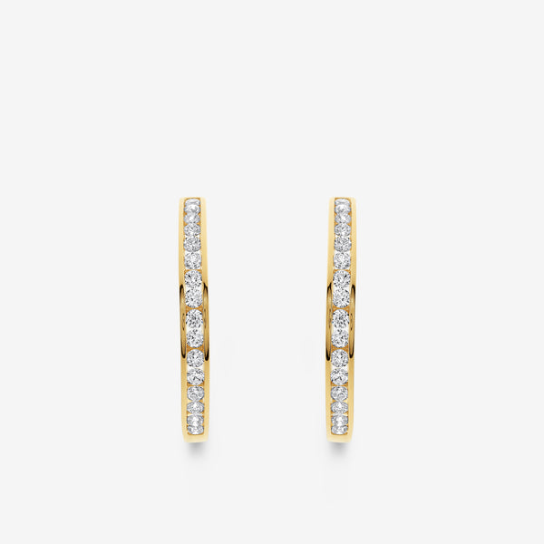 Gilded 2 Carat Lab-Grown Diamond Inside-Out Channel-Set Hoops
