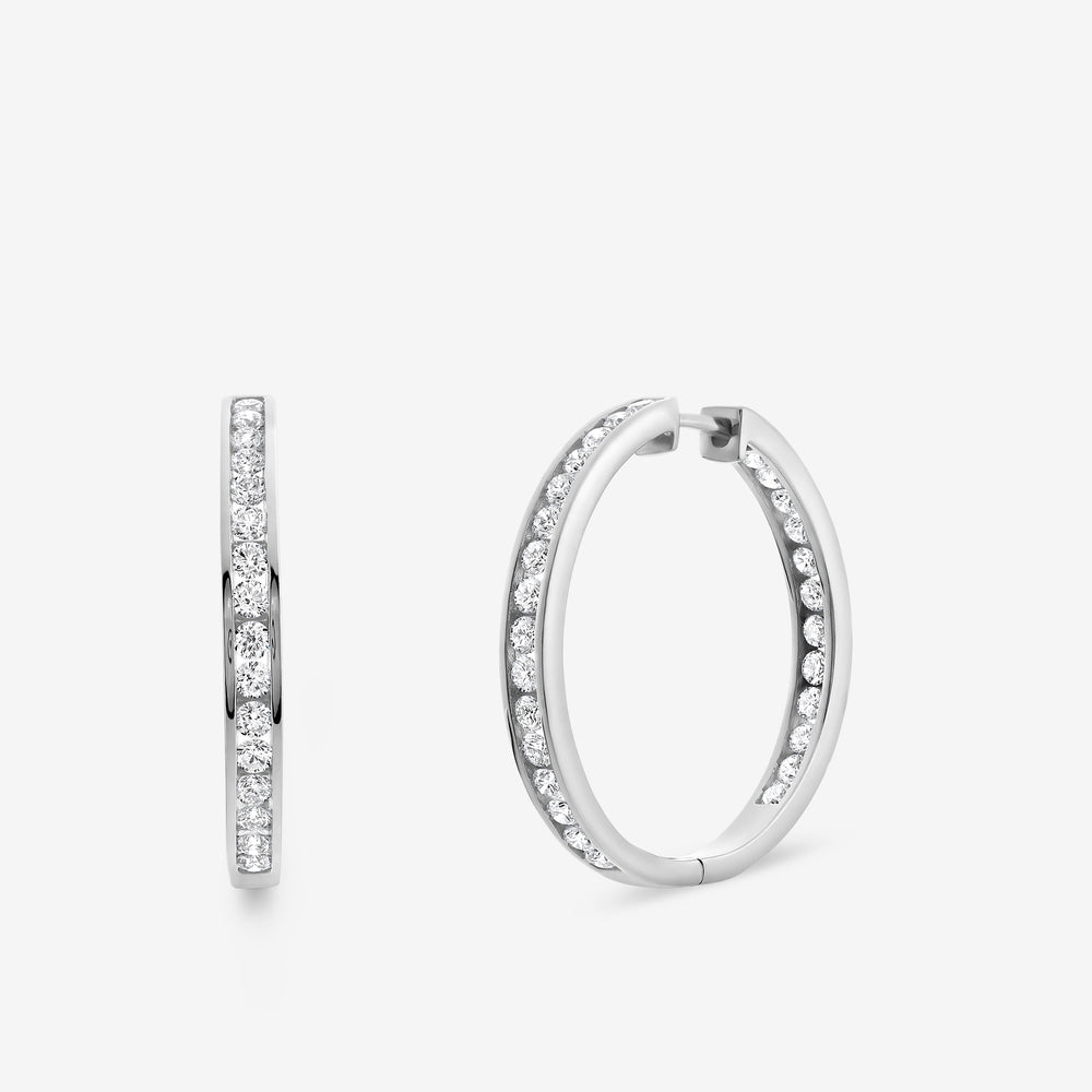 Gilded 2 Carat Lab-Grown Diamond Inside-Out Channel-Set Hoops