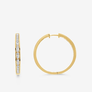Gilded 2 Carat Lab-Grown Diamond Inside-Out Channel-Set Hoops