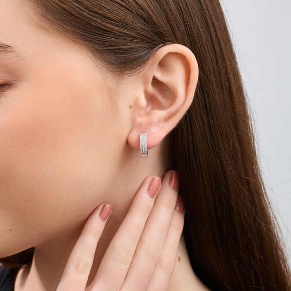 Gilded 1/2 Carat Lab-Grown Diamond Pavé Huggie Hoops