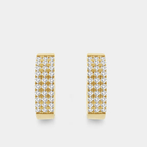 Gilded 1/2 Carat Lab-Grown Diamond Pavé Huggie Hoops