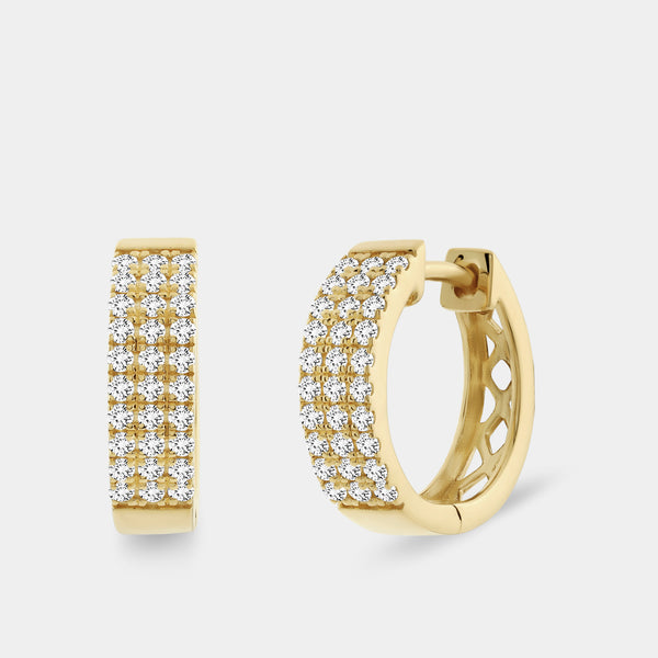 Gilded 1/2 Carat Lab-Grown Diamond Pavé Huggie Hoops