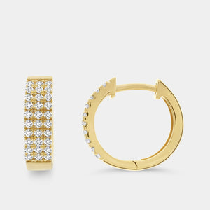 Gilded 1/2 Carat Lab-Grown Diamond Pavé Huggie Hoops