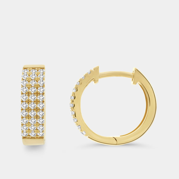 Gilded 1/2 Carat Lab-Grown Diamond Pavé Huggie Hoops