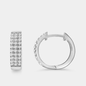 Gilded 1/2 Carat Lab-Grown Diamond Pavé Huggie Hoops