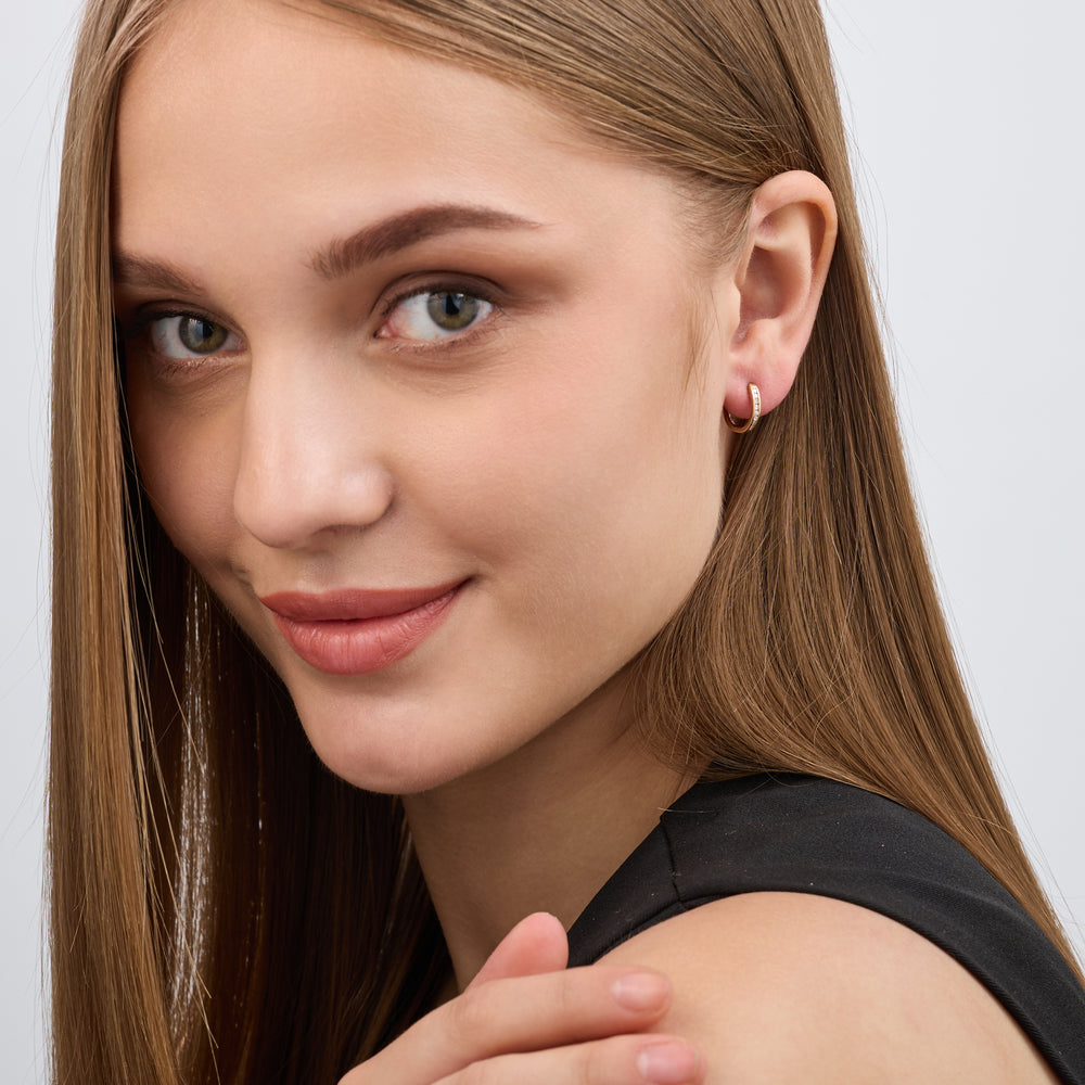 Gilded 1/4 Carat Lab-Grown Diamond Inside Out Channel-Set Huggie Hoops
