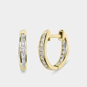 Gilded 1/4 Carat Lab-Grown Diamond Inside Out Channel-Set Huggie Hoops