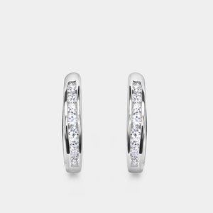 Gilded 1/4 Carat Lab-Grown Diamond Inside Out Channel-Set Huggie Hoops