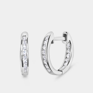 Gilded 1/4 Carat Lab-Grown Diamond Inside Out Channel-Set Huggie Hoops