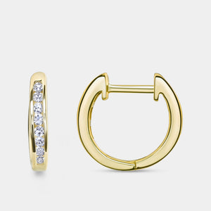 Gilded 1/4 Carat Lab-Grown Diamond Inside Out Channel-Set Huggie Hoops