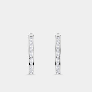 Gilded 2 Carat Lab-Grown Diamond Channel-Set Oval Hoops