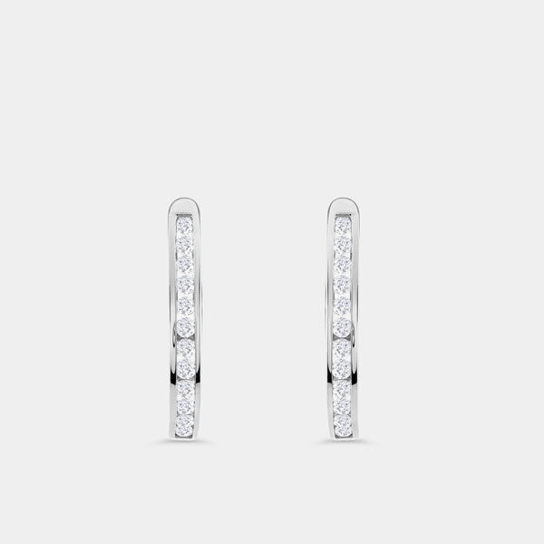 Gilded 2 Carat Lab-Grown Diamond Channel-Set Oval Hoops