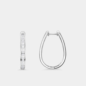 Gilded 2 Carat Lab-Grown Diamond Channel-Set Oval Hoops
