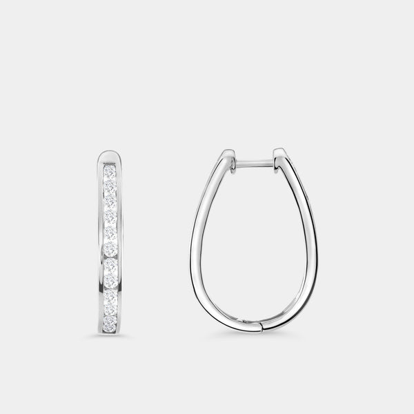 Gilded 2 Carat Lab-Grown Diamond Channel-Set Oval Hoops