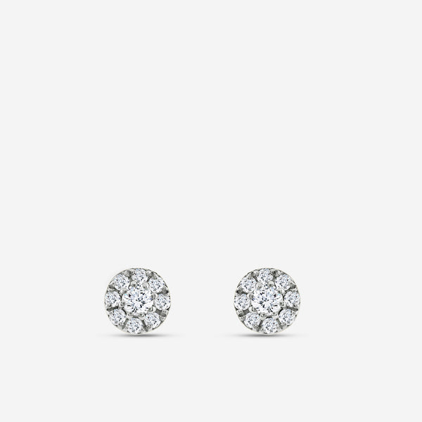 Gilded 1/4 Carat Lab-Grown Diamond Round-Shaped Solitaire Stud Plus with a Classic Halo