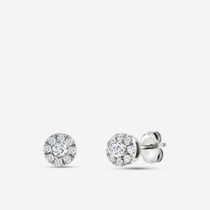 Gilded 1/4 Carat Lab-Grown Diamond Round-Shaped Solitaire Stud Plus with a Classic Halo