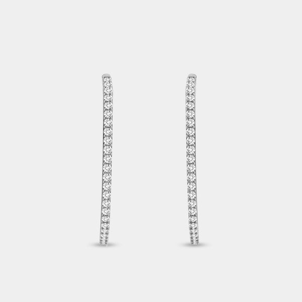 1 Carat Lab-Grown Diamond Prong-Set Delicate Oval Hoops — GILDED New York