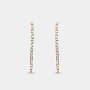 Gilded 1 Carat Lab-Grown Diamond Prong-Set Delicate Oval Hoops