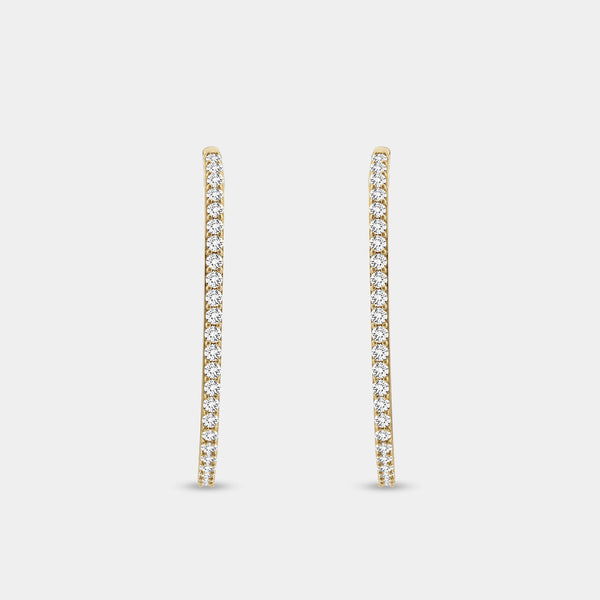 1 Carat Lab-Grown Diamond Prong-Set Delicate Oval Hoops — GILDED New York