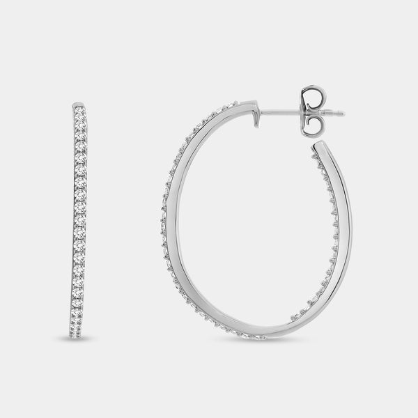 1 Carat Lab-Grown Diamond Prong-Set Delicate Oval Hoops — GILDED New York